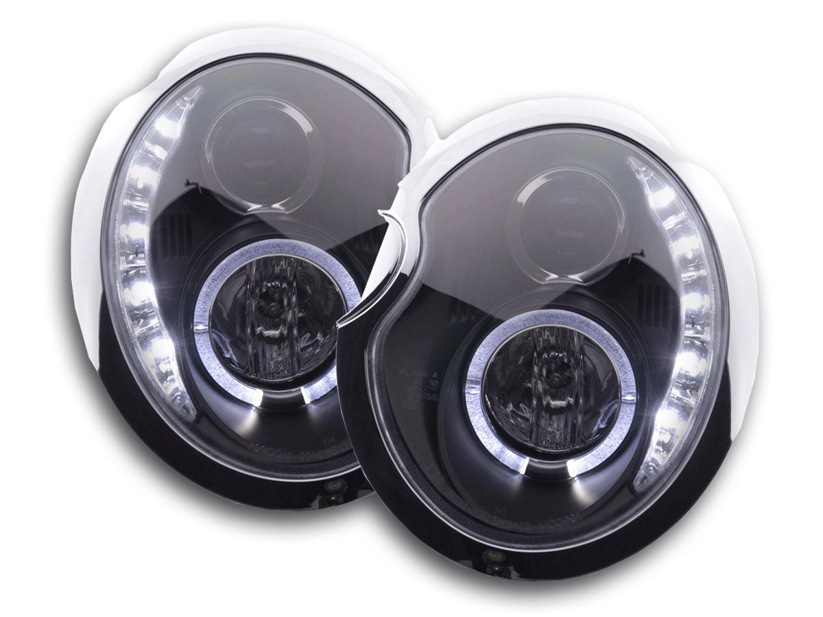 Faros delanteros LED DRL look Mini Cooper R50 01-06 negro