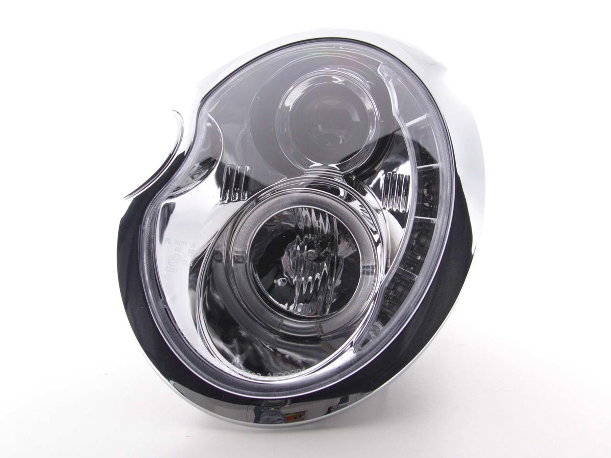 Faros delanteros LED DRL look Mini Cooper R50 01-06 cromado