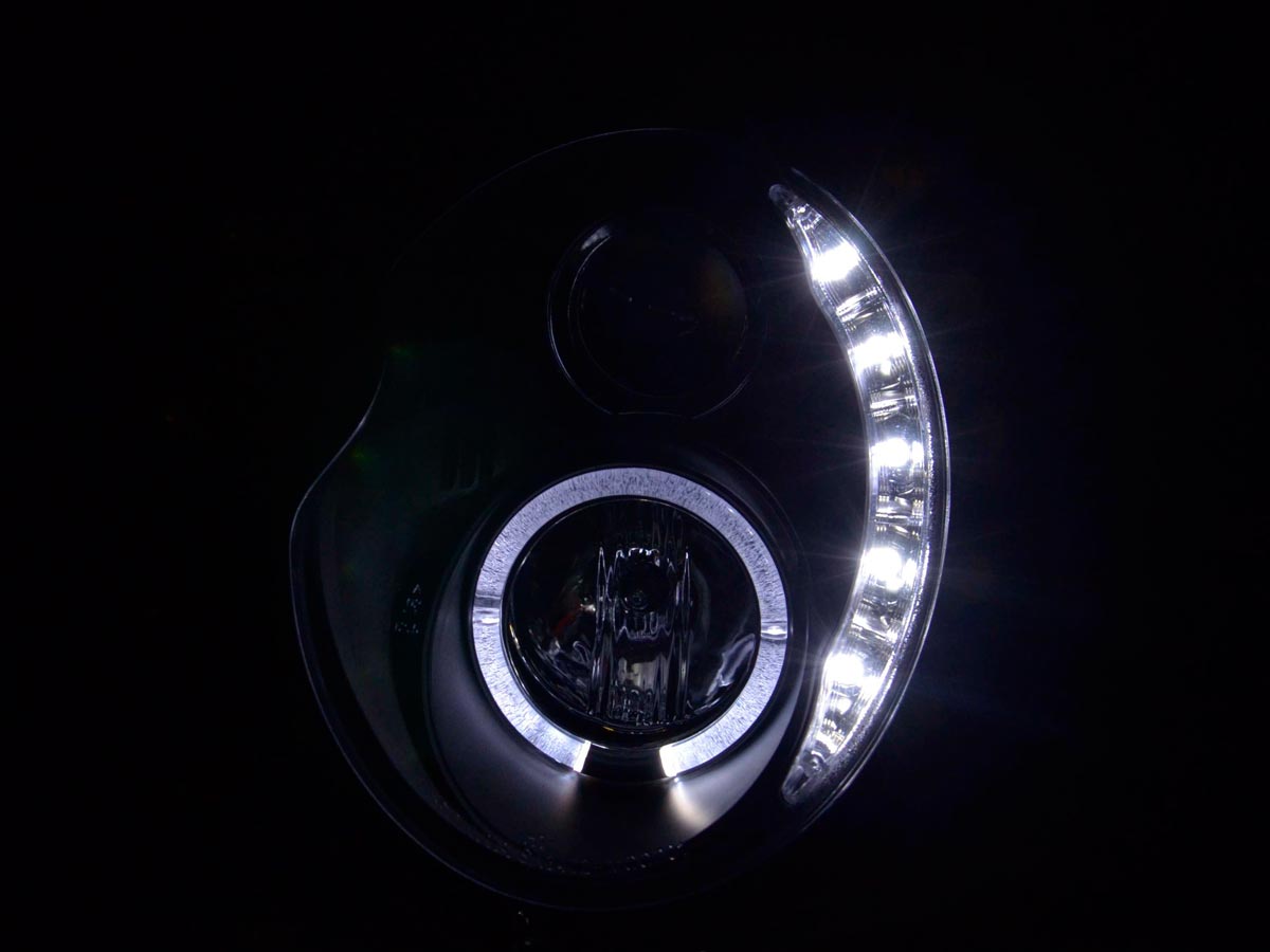 Faros delanteros LED DRL look Mini Cooper R50 01-06 negro