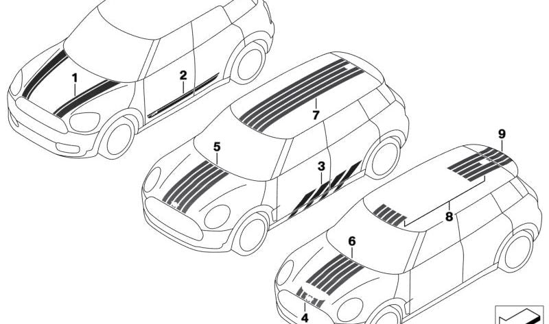 Junta dianteira direita OEM 51147438494 para MINI Countryman F60, F60 LCI. MINI originais.