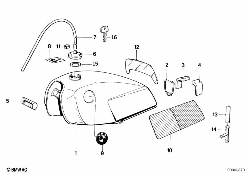 Tiras decorativas delanteras derecha para BMW (OEM 16112301650). Original BMW.