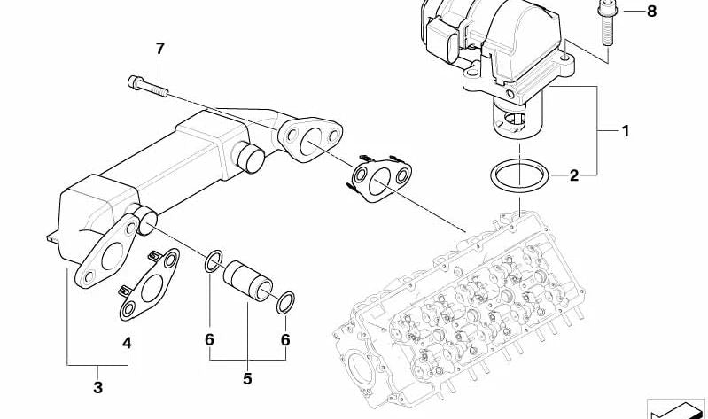 Válvula EGR 11717804332 para BMW E65. BMW original.