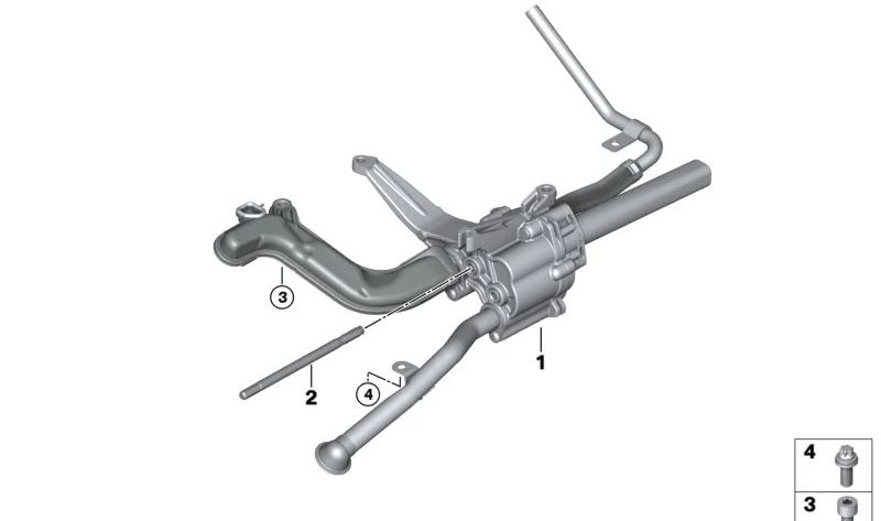 Bomba de aspiración de aceite OEM 11417853349 para BMW F87 M2 con motor N55. Compatible con modelos fabricados entre 2015 y 2018. Original BMW.
