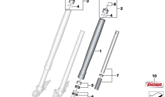 Front Telescopic fork OEM 31428358657 for bmw F850gs motorcycles, F900gs, F900xr ... and more. Original BMW Motorrad.