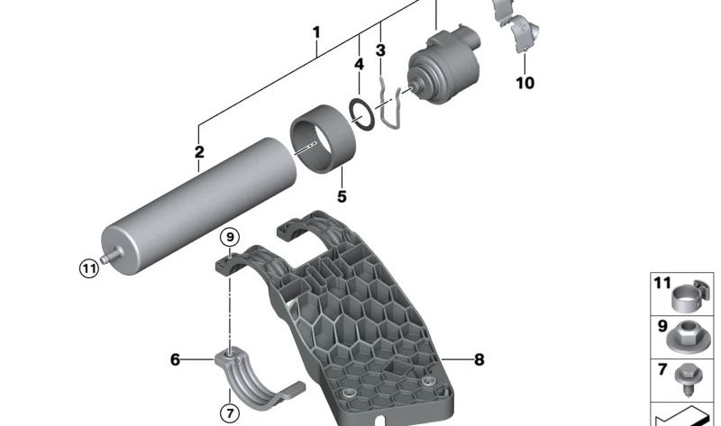 Junta de combustible OEM 13328511657 para BMW E81 116d, 118d, 120d (todos los modelos N47, manual y automático). Original BMW.