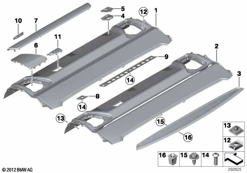 Shading for BMW 7 Series F01, F02, F04 (OEM 51467903810). Genuine BMW.