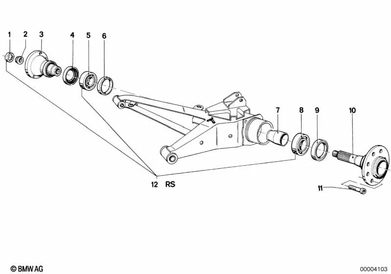 Zylinderschraube für BMW -Modelle E21, E12, E24 (OEM 3411117461). Original BMW