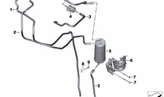 Tubo flexible de combustible OEM 16138393073 para motos BMW F750GS, F850GS, F850GS Adventure. Original BMW Motorrad.