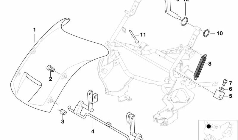 Parabrisas claro OEM 46632307787 para motos BMW K1200RS, K1200LT. Original BMW Motorrad.