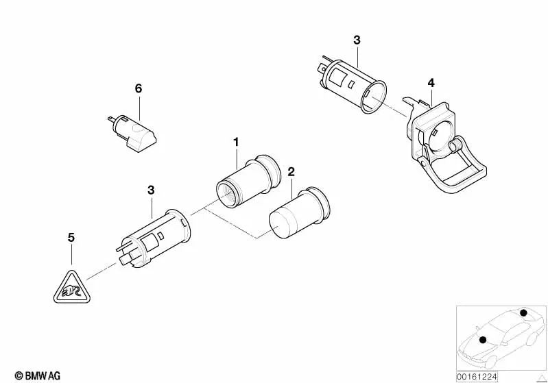 Lámpara de portalámparas para BMW Serie 5 E60, E60N, E61, E61N (OEM 61316985895). Original BMW.