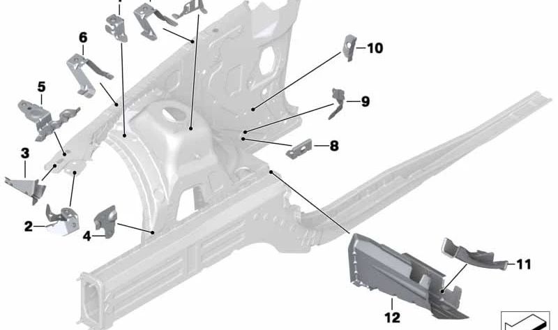 Soporte superior derecho del silenciador de admisión OEM 41147135632 para BMW E81 116d, 116i {todos los modelos compatibles}. Pieza original BMW.