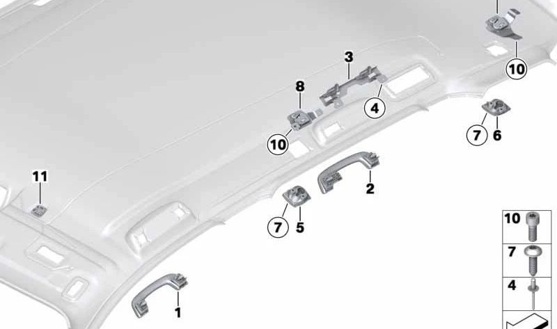 Soporte izquierdo para red separadora interior OEM 51447246761 para BMW X3 F25. Original BMW.