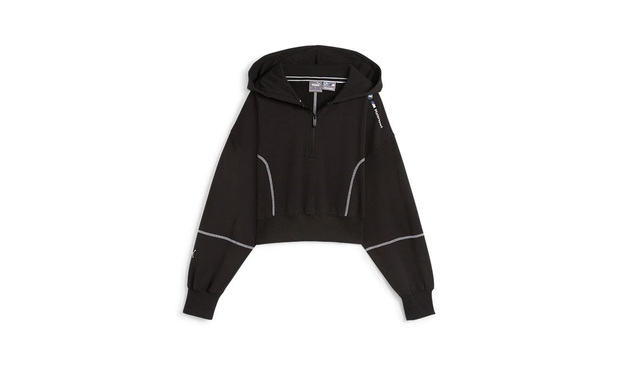 Chaqueta deportiva BMW M Motorsport con cremallera y capucha OEM 80145B31932. Para mujer. Original BMW. Ideal para fans de BMW M. Diseño moderno y cómodo, parte de la colección oficial BMW M Motorsport 2024.
