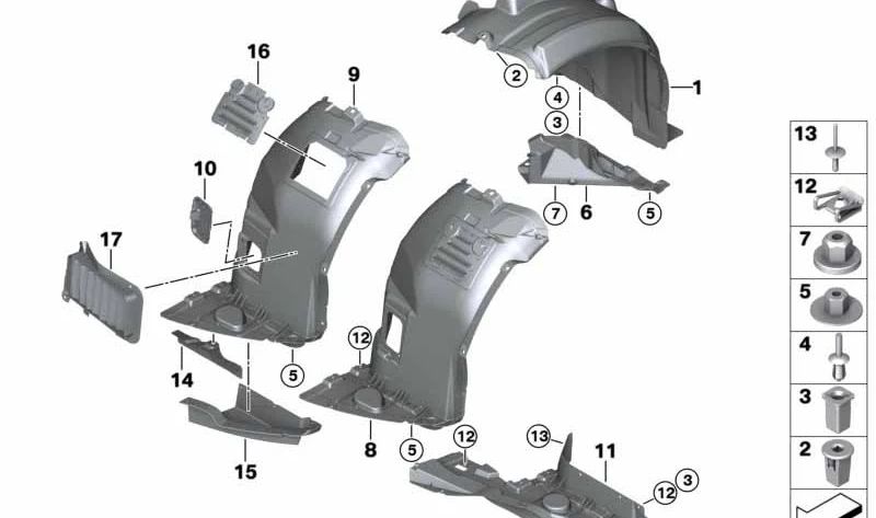 Cubierta Inferior derecha para BMW E92, E93 (OEM 51718044550). Original BMW