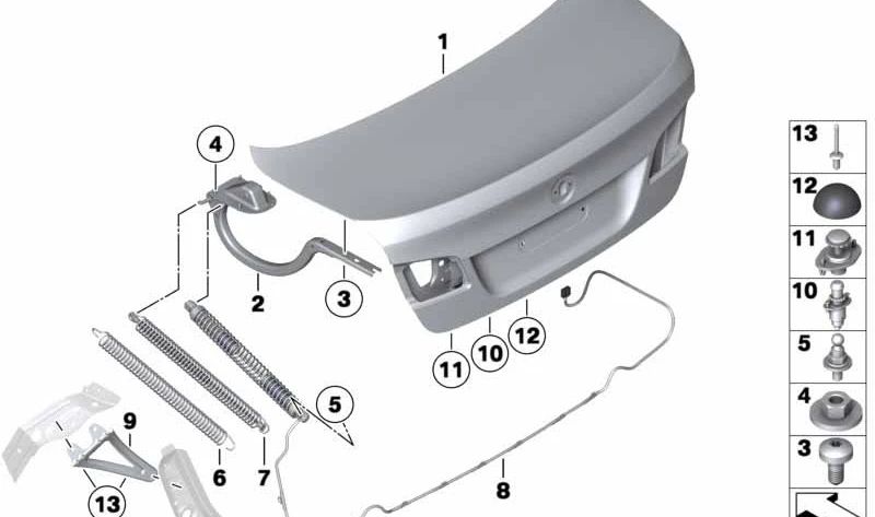 Accionamiento por husillo izquierdo para BMW F10, F18N (OEM 51247373438). Original BMW