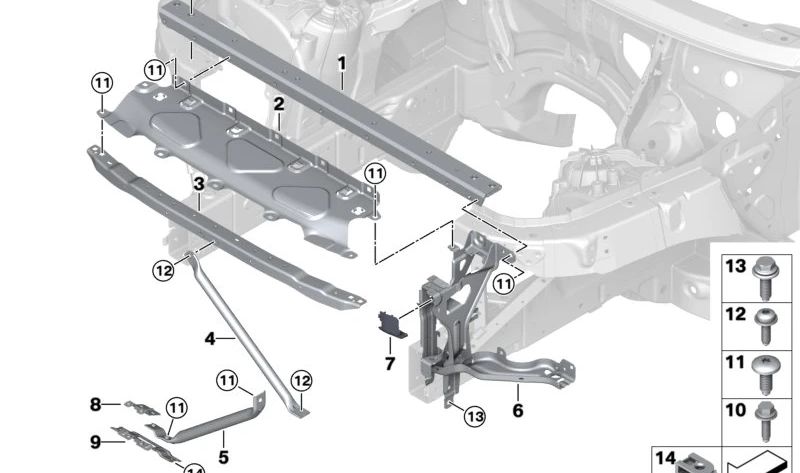 Soporte derecho del faro delantero OEM 51647421710 para BMW X5 {G05, F95} y BMW X5 M {F95}. Compatible con versiones M50i, 50e, M y M Competition. Original BMW.