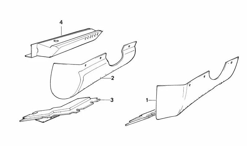 Unten linke Abdeckung OEM 51451885731 für BMW E30. Original BMW Stück. Ideal, um die untere Abdeckung des Schlagzeugerfahrers zu ersetzen.