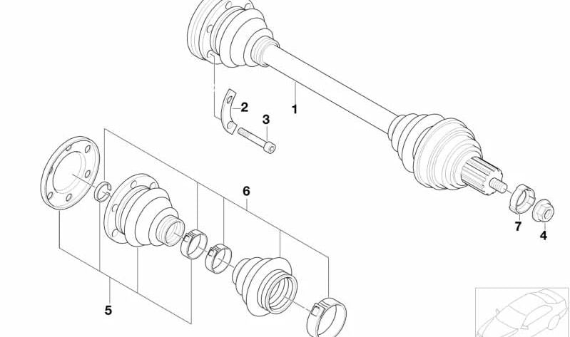 Kit di riparazione della campana interna 33219067895 per BMW E30. BMW originale.