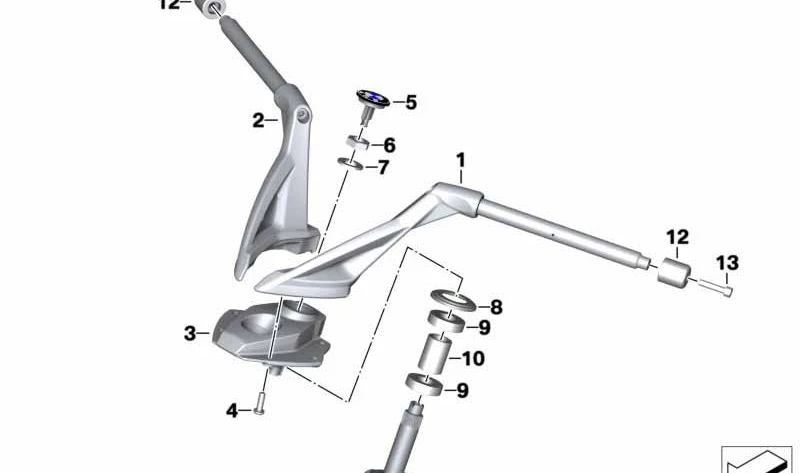 Volante izquierdo OEM 32718560669 para motos BMW K1600 GTL, K1600 Bagger. Original BMW Motorrad.