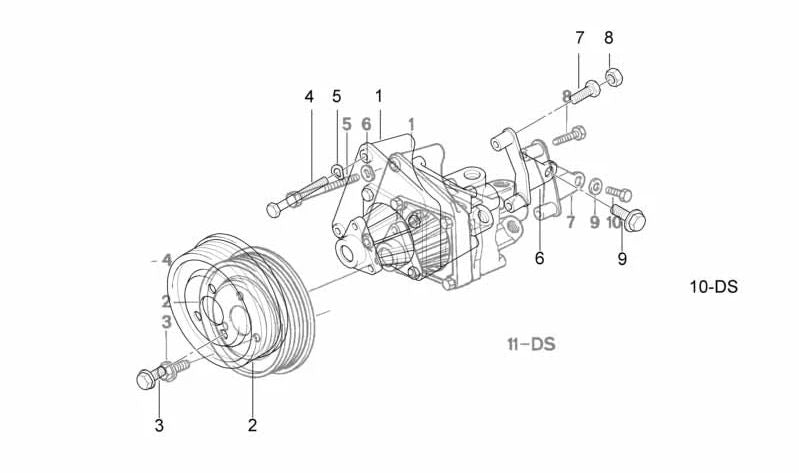 Soporte metálico de bomba de dirección OEM 32421726312 para BMW E36 y E34. Pieza original BMW.
