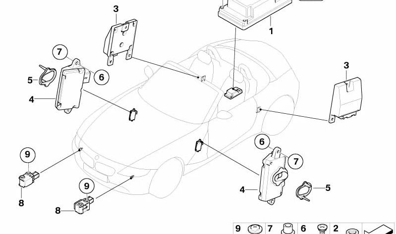 Sensor puerta delantera derecha OEM 65776927765 para BMW G30, G31, G32, G11, G12, G15, G16, G05, G06, G07, G08. Sensor original BMW.