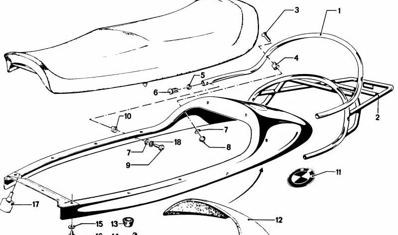 Junta de estanqueidad OEM 52531233313 para BMW R50. Original BMW.