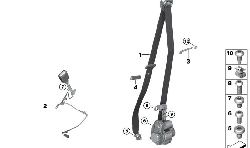 Torx Screw for BMW 5 Series G60, G61, G68, G90, 7 Series G70 (OEM 72115A5A464). Original BMW