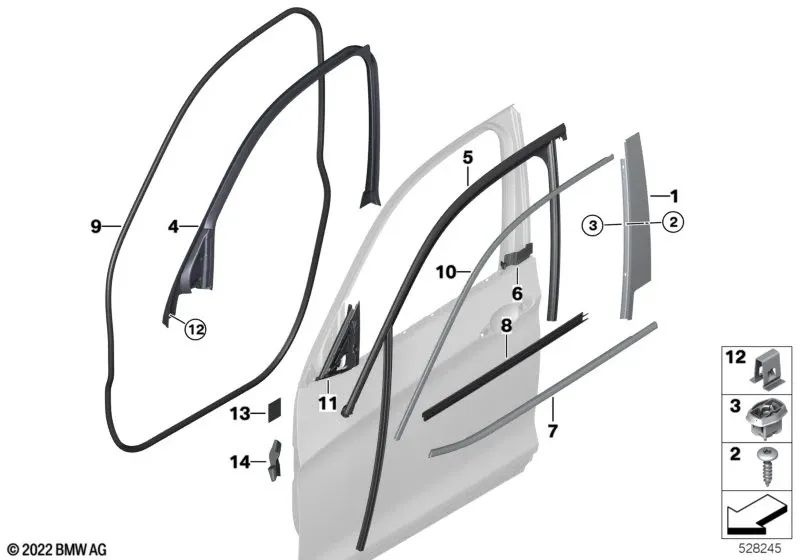 Embellecedor Pilar B Puerta Delantera Izquierda para BMW X3 F25 (OEM 51337205707). Original BMW.