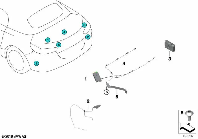 Sonda antena AM/DAB OEM 65206838601 para BMW Z4 G29 sDrive20i, sDrive30i. Original BMW.
