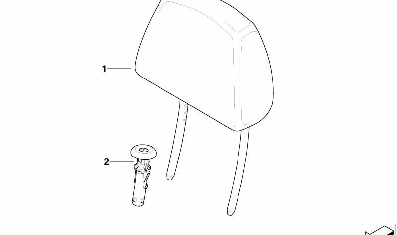 BMW Headrest Guide 3 E90, E91, E92 (OEM 52106955519). Original BMW
