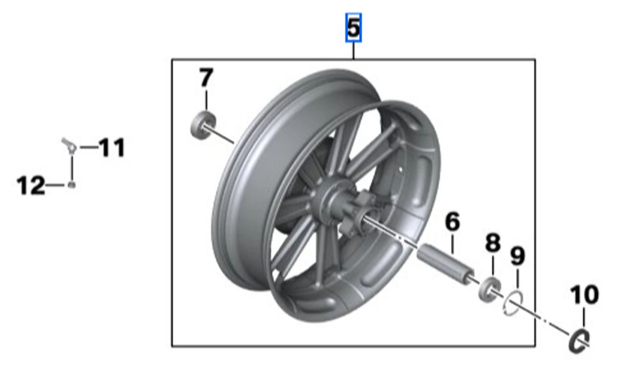 Cerchio posteriore forgiato 5x16 NERO OEM 77219457423 per moto BMW R 18, R 18 Classic, R 18 B, R 18 Transcontinental. BMW Motorrad originale.