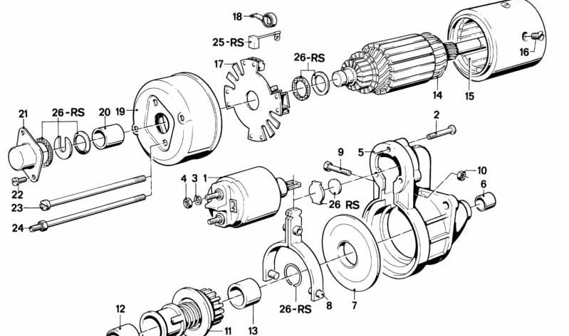 OEM 15411268370 Startgetriebe für BMW E21 {320, 323i} mit M20 -Motor, kompatibel mit manuellen und automatischen Versionen (1977–1982). Originaler BMW Ersatz.