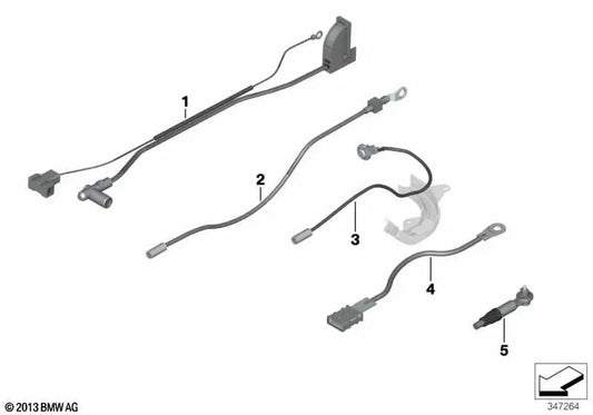 Câble positif de batterie OEM 61129269907 pour BMW Série 1 E81, E87, Série 3 E90 LCI, E91 LCI, E92 LCI, E93, X1 E84... et plus encore. Véritable BMW.