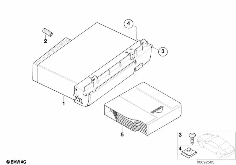 CD-cargador OEM 65128364931 para BMW E46, E90, E39, X5 E53, Z4 E85, MINI R50... y más. Original BMW y MINI.