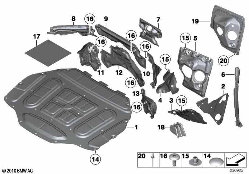 Junta direita OEM 51487225669 para BMW Série 7 F01, F02, F03, F04 Híbrido. BMW genuíno.