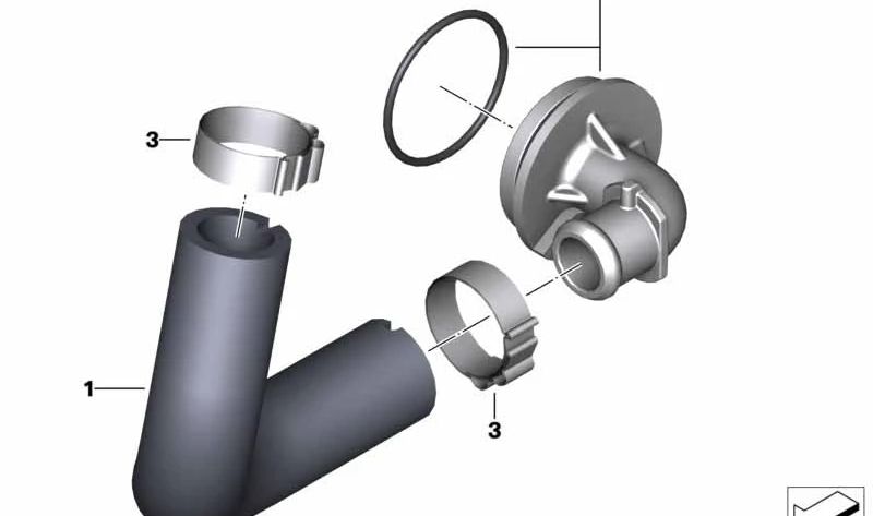 Tubo flexible purga aire cárter cigüeñal OEM 11158562508 para motos BMW S 1000 R, S 1000 RR, M 1000 R, M 1000 RR... y más. Original BMW Motorrad.