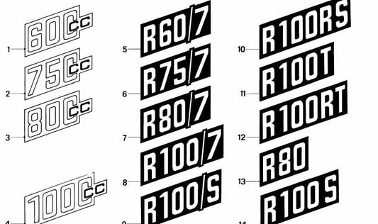 Rótulo adesivo OEM 51141240008 para BMW E23, E24, E28, E30. BMW original.