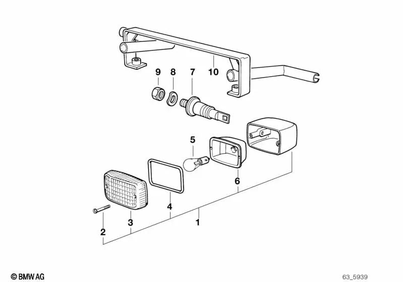 Soporte de indicador de dirección OEM 63231244715 para motos BMW R 100 R, R 80 R. Original BMW Motorrad.