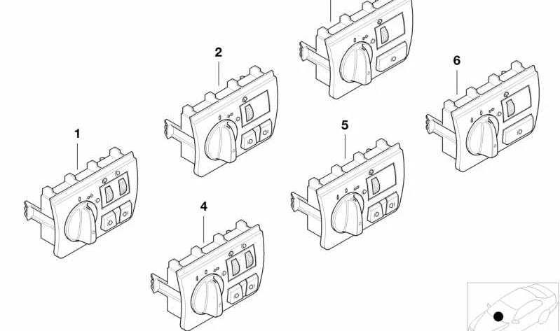 Module d'éclairage (interrupteur d'éclairage) OEM 61316909775 pour BMW E53. BMW d'origine.