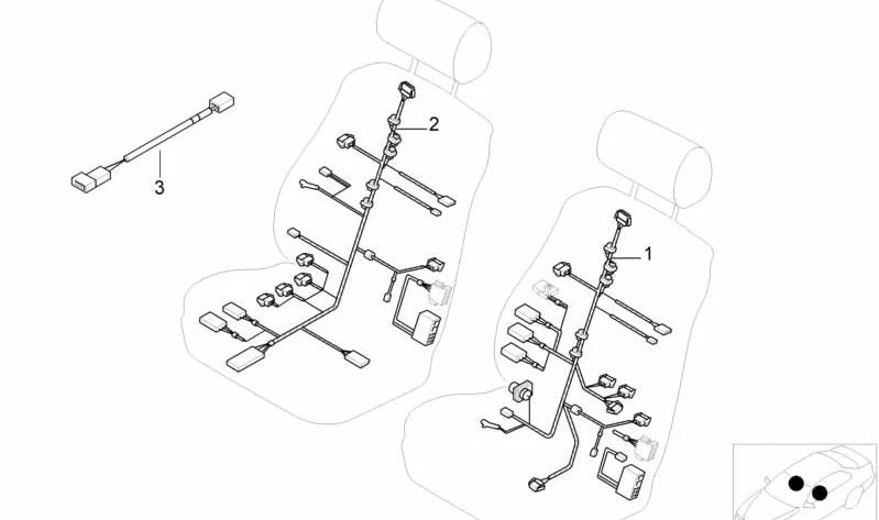 OEM driver's door wiring 61126900745 for BMW E38. Original BMW.