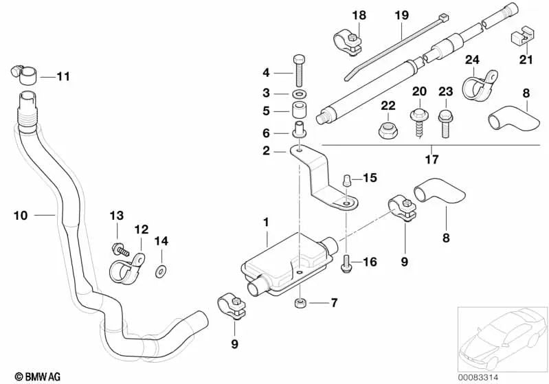 Abdeckscheibe para BMW Serie 3 E46 (OEM 64128376448). Original BMW.