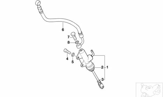 Front brake tube OEM 34322333221 for bmw K1200LT motorcycles (K589). Original BMW Motorrad.