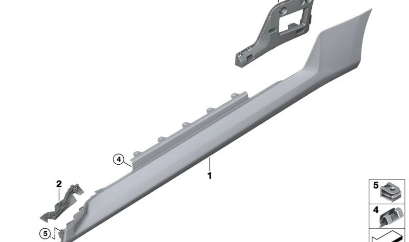 Cubierta del estribo imprimada izquierda para BMW G87 (OEM 51777887597). Original BMW