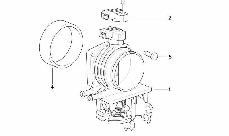 Cuerpo de mariposa OEM 13541433385 para BMW E36, E39, E38. Repuesto original BMW.