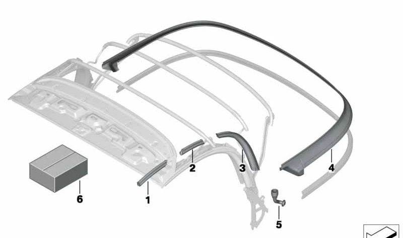 Junta centro izquierda OEM 54342759399 para MINI Roadster R59 (01/2011 - 04/2015). Original MINI.