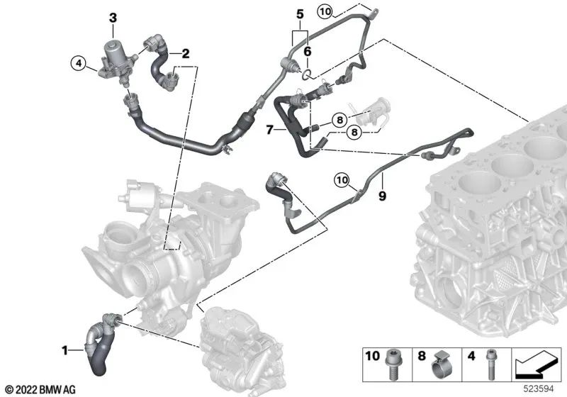 Módulo de dosagem de tubo SCR para BMW X3 G01, G01N, X4 G02, G02N, X5 G05, G05N, X6 G06, G06N, X7 G07, G07N (OEM 17128598380). BMW original