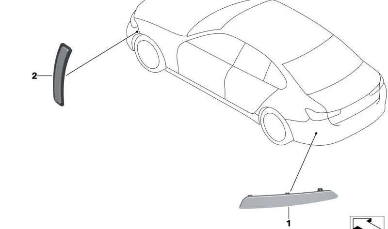 Reflector trasero izquierdo OEM 63145A1D7C7 para BMW G20, G21, G28. Original BMW.