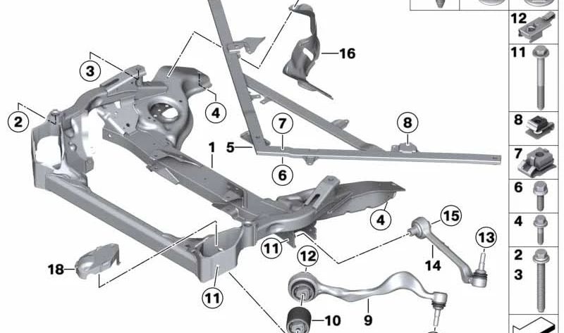Brazo de suspensión delantero OEM 31116768714 para BMW E90, E91, E92, E93. Original BMW.