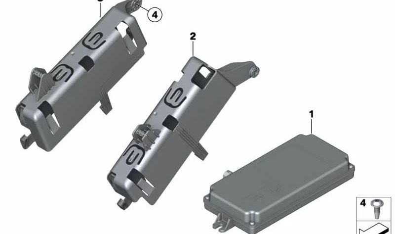 Soporte de centralita OEM 66539232798 para BMW F30, F31, F34, F80, F32, F33, F36, F82, F83. Compatible con modelos 316d, 316i. Pieza original BMW.