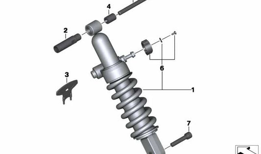 OEM rear shock absorber 3354857851 for BMW F700Gs (K70). Original BMW Motorrad.
